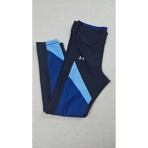 Under Armour UA Yoga Pants Ankle Cropped‎ Leggings Color Block Black 1292129
